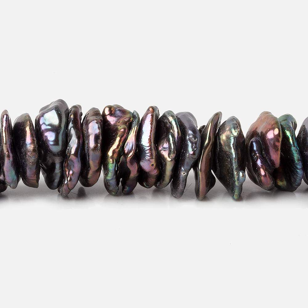 11x11-16x13mm Peacock Keshi Center Drilled Freshwater Pearls 15.5 inch 131 pcs