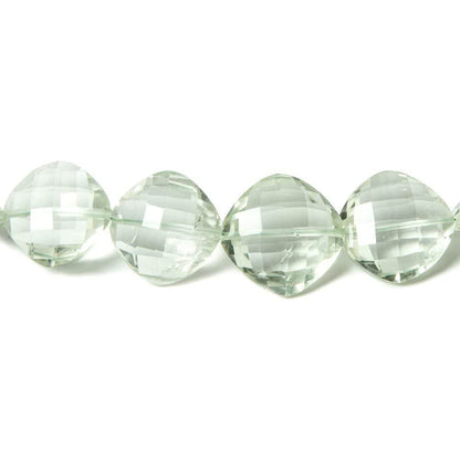 11-16mm Prasiolite checkerboard faceted pillows 16 inch 33 Beads AAA
