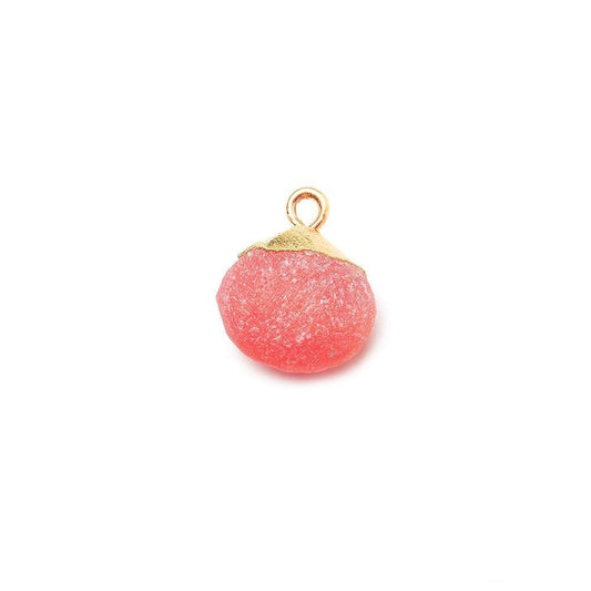 11x11mm Gold Leaf Frosted Watermelon Chalcedony plain heart Bead 1 piece