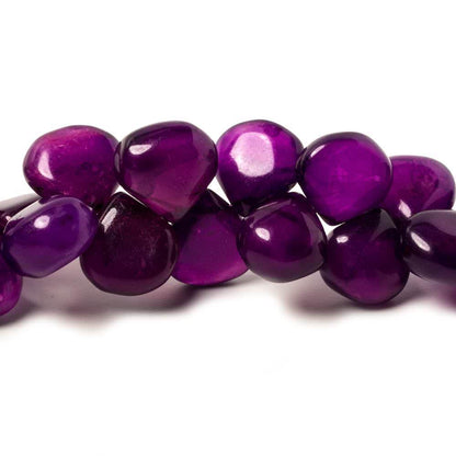 11x11mm Purple Pansy Chalcedony Plain Heart Briolette Beads 8 inch 44 pieces