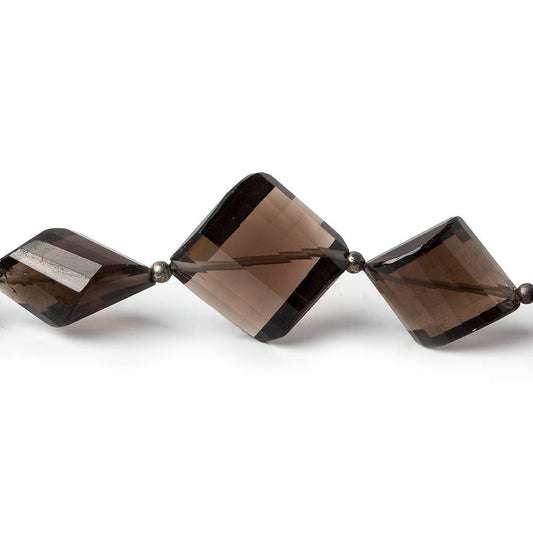 11x11x7mm Smoky Quartz Barrel Faceted Half Moon beads 6 inches 11 pieces AA