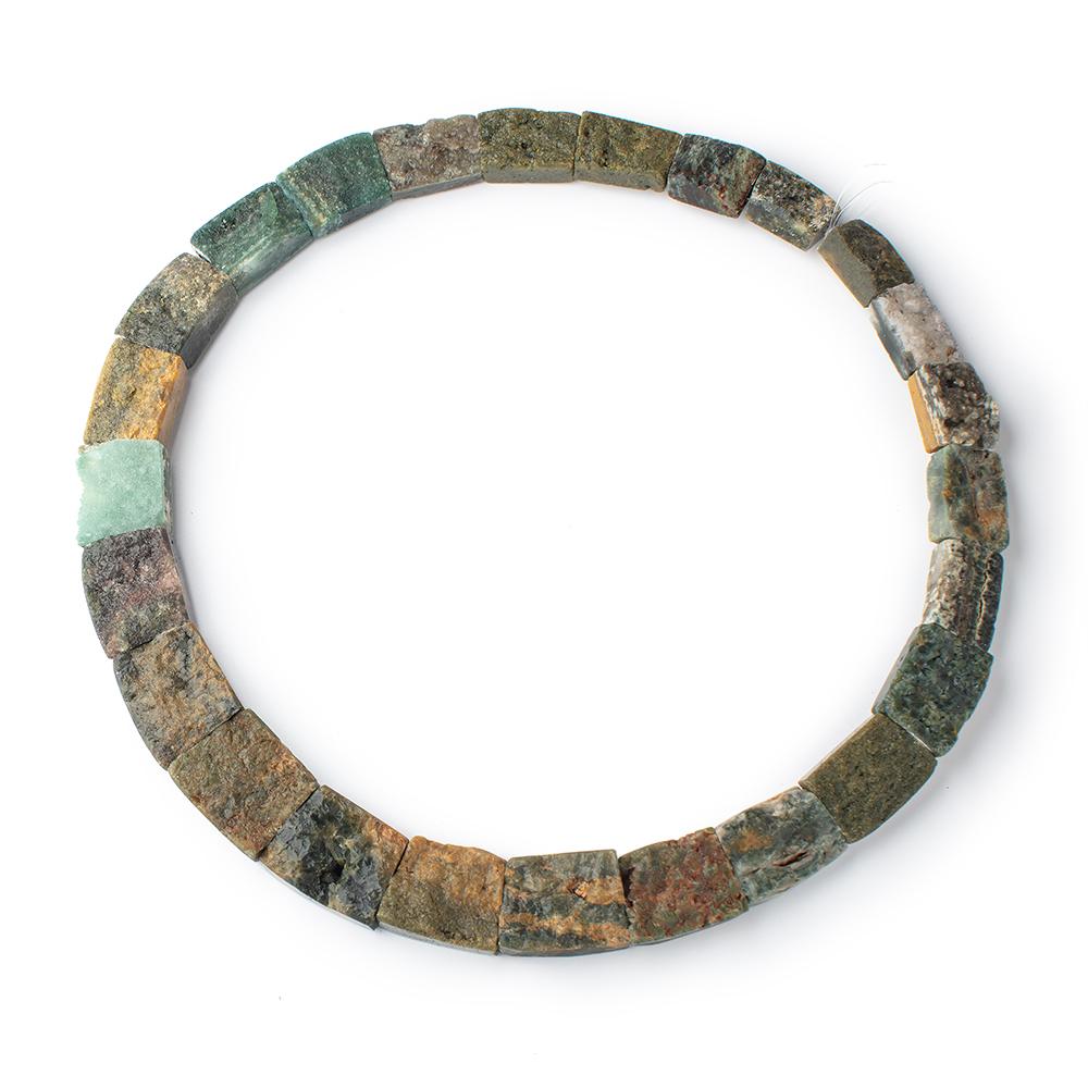 11x17-20x24mm Natural Crystal & Polished Ocean Jasper Fancy Shape Collar 25 Beads