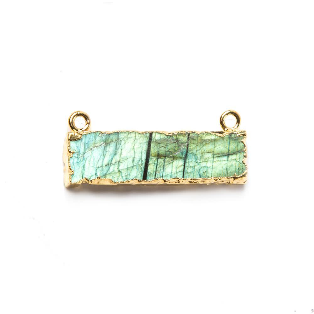 28x9mm Gold Leafed Labradorite Bar Connector 1 piece