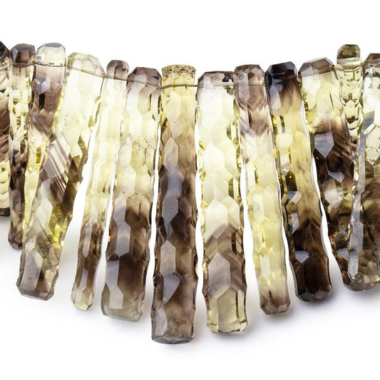 11x6-45x7mm Bi-Color Quartz Concave Faceted Tube Beads 12 inch 50 pieces AAA