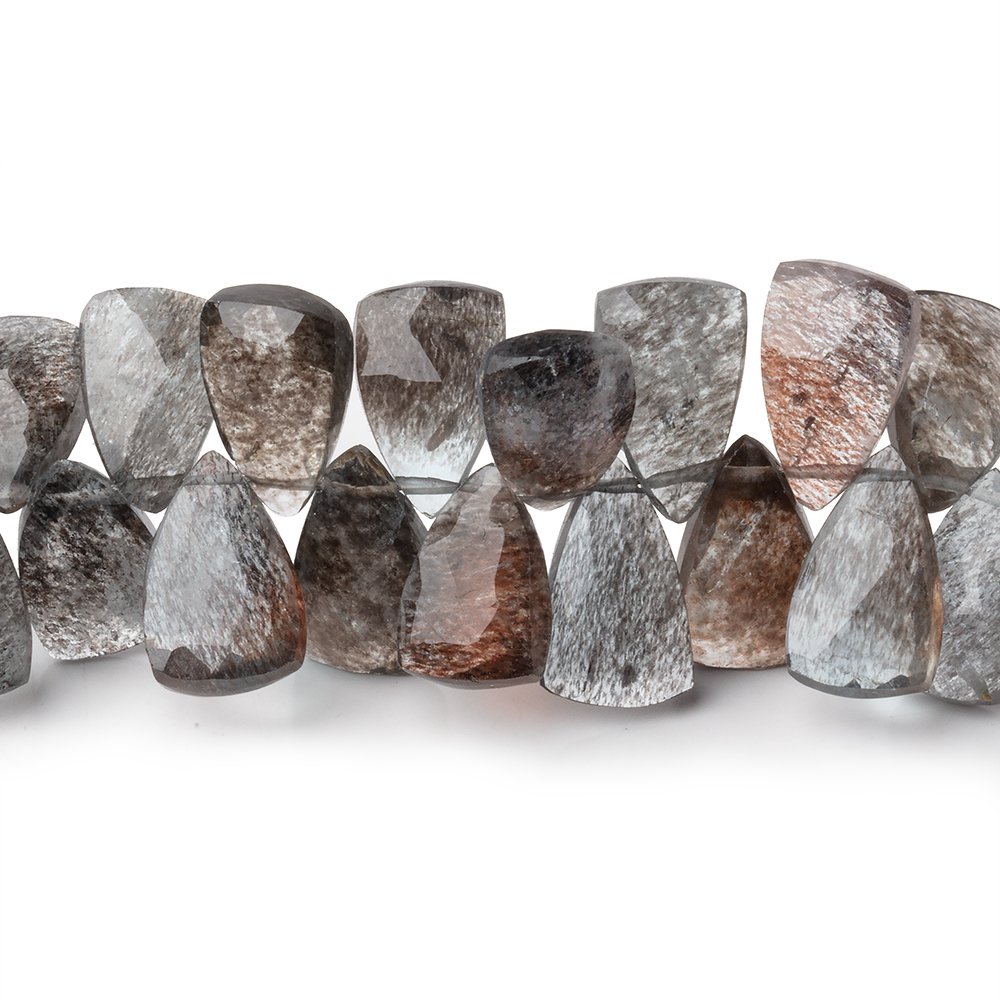 11x7-13x8mm Copper Moss Aquamarine Top Drilled Faceted Points 7.5 inch 56 Beads AAA