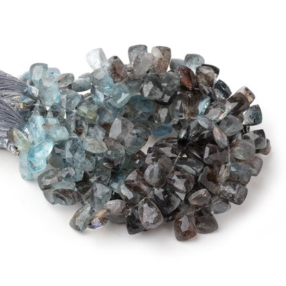 11x7-13x8mm Copper Moss Aquamarine Top Drilled Faceted Points 7.5 inch 56 Beads AAA