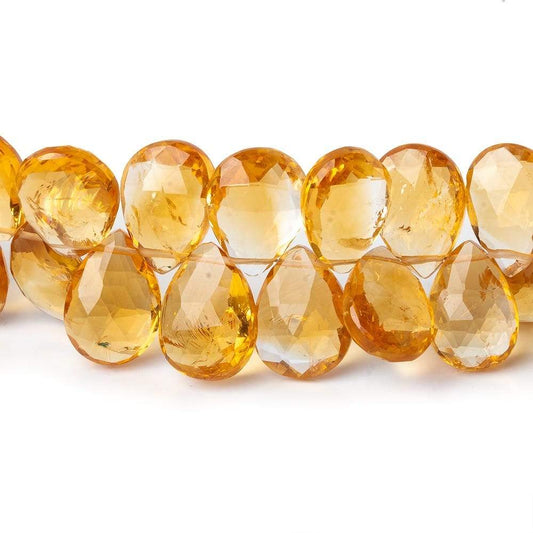 11x7-14x10mm Citrine Faceted Pear Beads 8 inch 47 beads