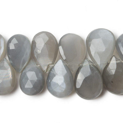 11x7 - 14x10mm Platinum Moonstone faceted pear Beads 8 inch 45 pieces AA