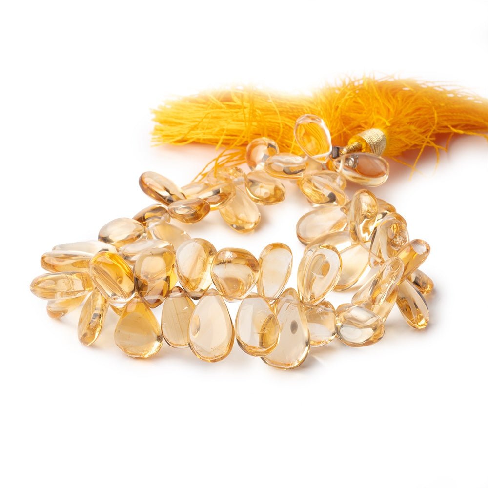 11x7-15x11mm Citrine Plain Pear Beads 8 inch 52 pieces