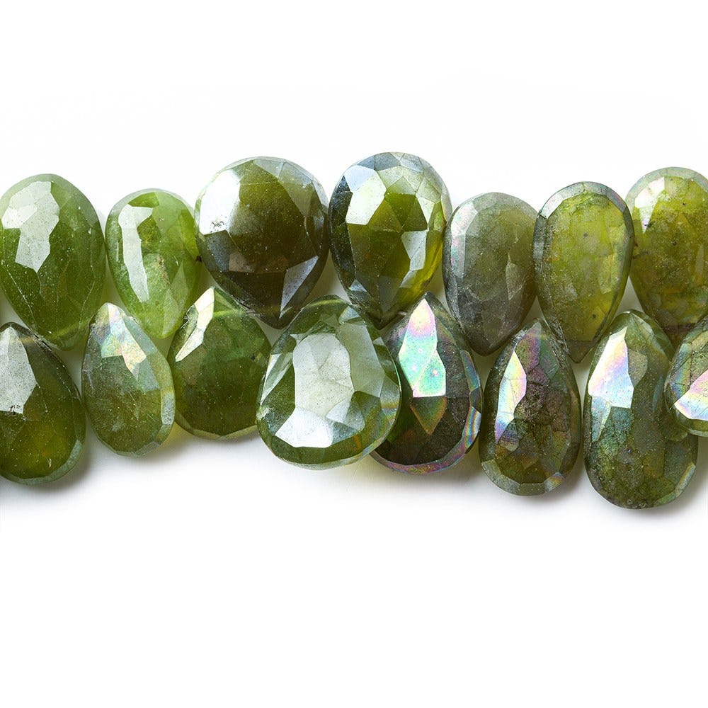 11x7-15x11mm Mystic Idocrase Faceted Pear Beads 8 inch 55 pieces