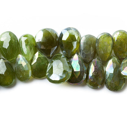 11x7-15x11mm Mystic Idocrase Faceted Pear Beads 8 inch 55 pieces