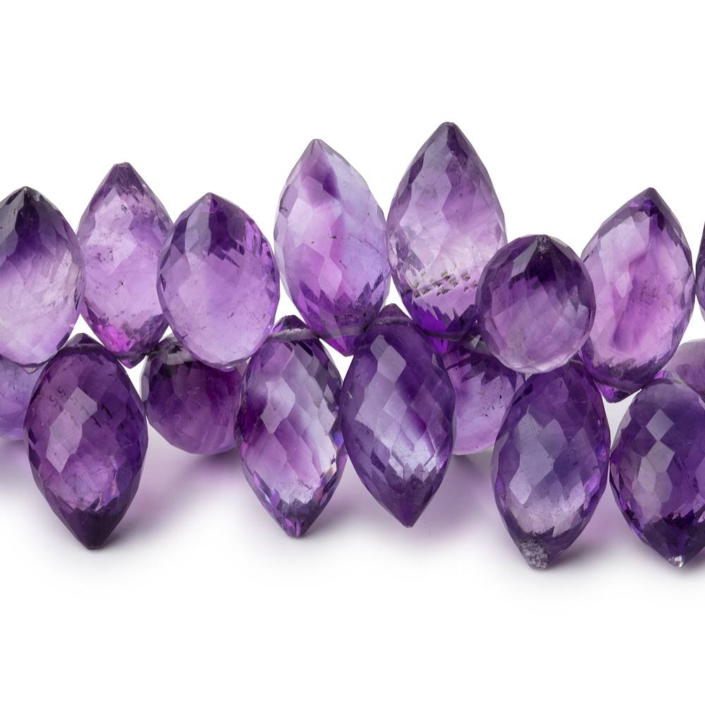 11x7-15x7mm Amethyst Faceted Marquise Beads 8 inch 62 pieces