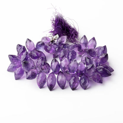 11x7-15x7mm Amethyst Faceted Marquise Beads 8 inch 62 pieces