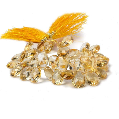 11x7-15x8mm Citrine Pear Briolette Beads 8 inch 49 pieces
