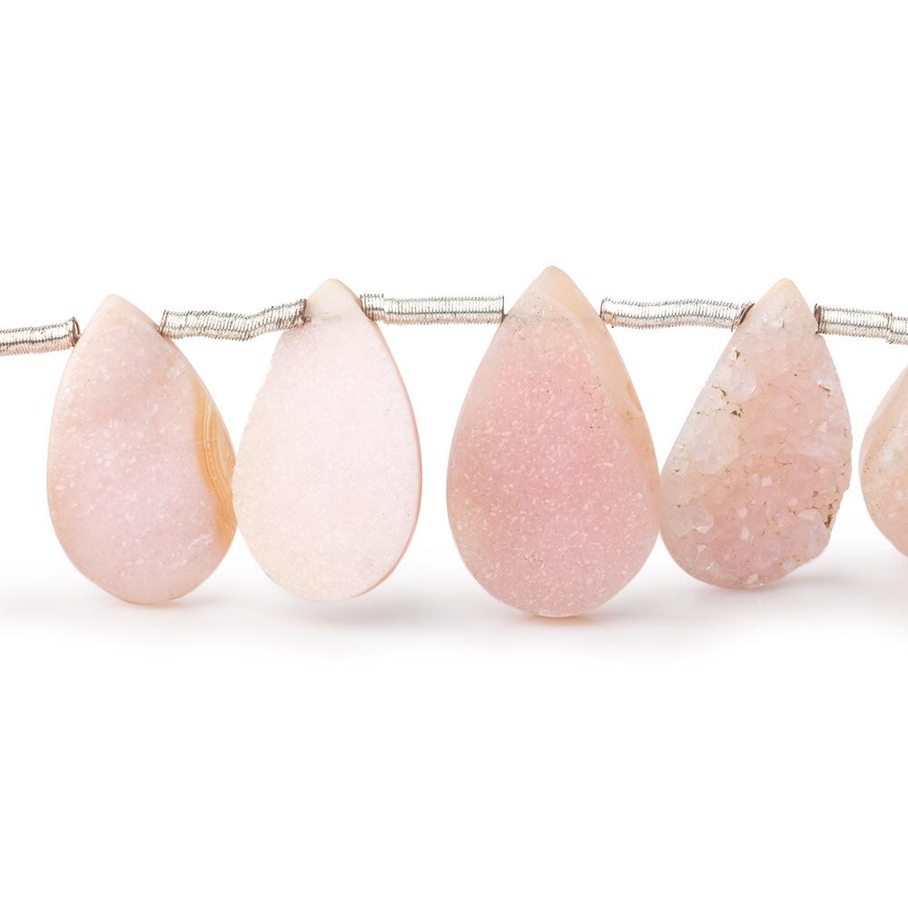 11x7-16x10mm Blush Rose Drusy Pear Beads 8 inches 17 pieces