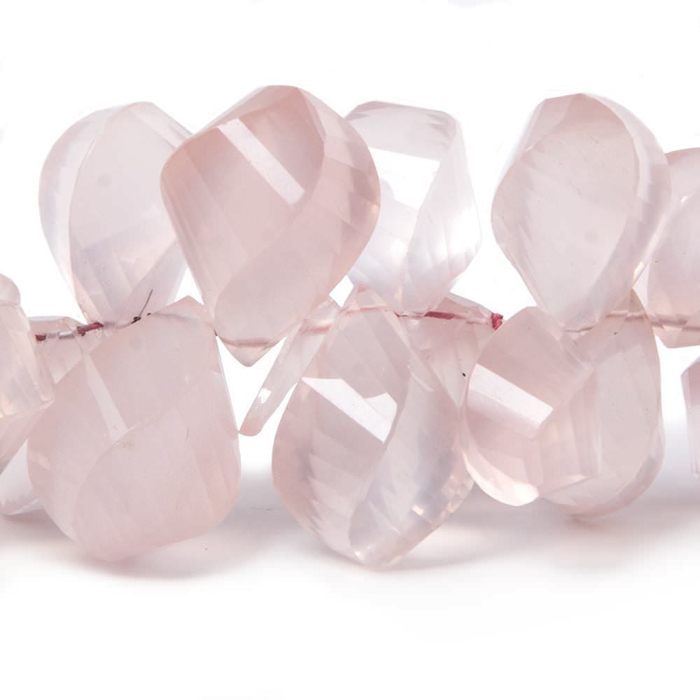 11x7-18x11mm Rose Quartz faceted twist beads 9 inch 70 pieces