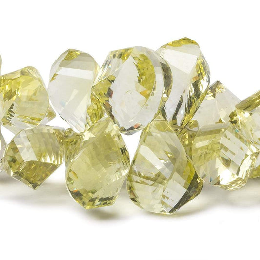 14x9-24x13mm Lemon Quartz Top Drill Faceted Twist 6 inch 45 Beads AAA Grade
