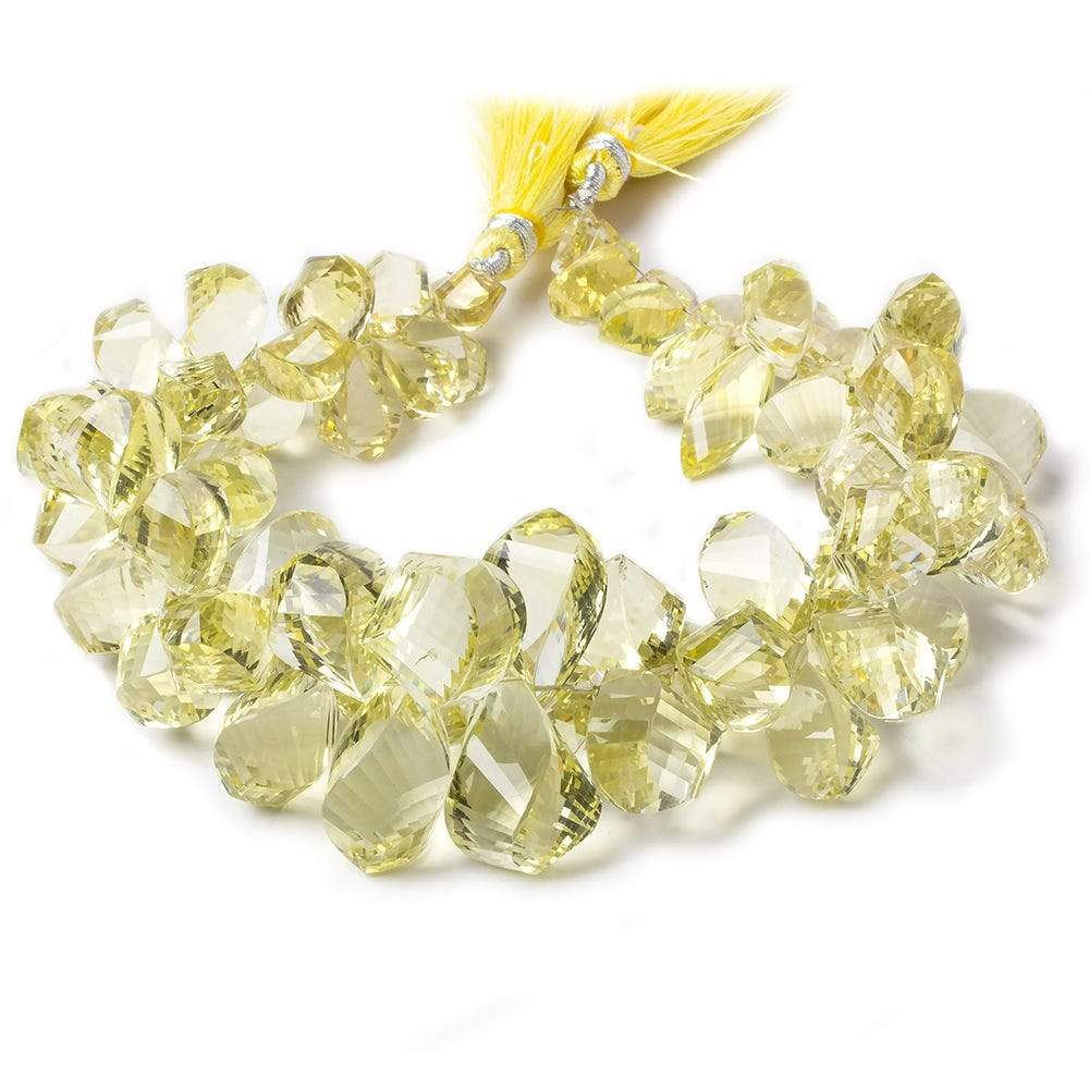 14x9-24x13mm Lemon Quartz Top Drill Faceted Twist 6 inch 45 Beads AAA Grade