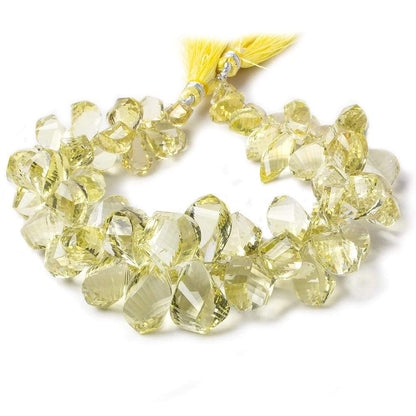 14x9-24x13mm Lemon Quartz Top Drill Faceted Twist 6 inch 45 Beads AAA Grade
