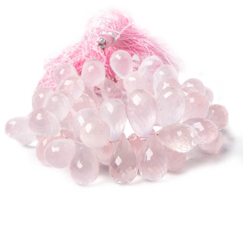 11x7-19x9mm Rose Quartz faceted tear drops 8.5 inch 77 pieces