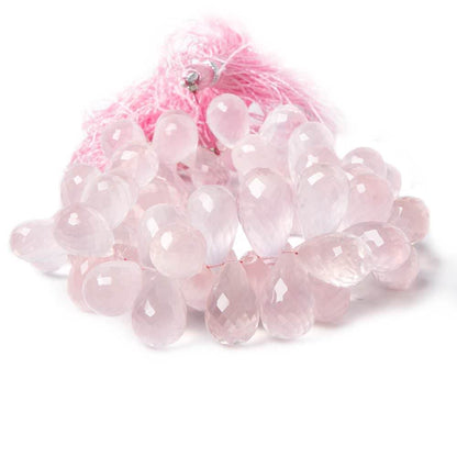 11x7-19x9mm Rose Quartz faceted tear drops 8.5 inch 77 pieces