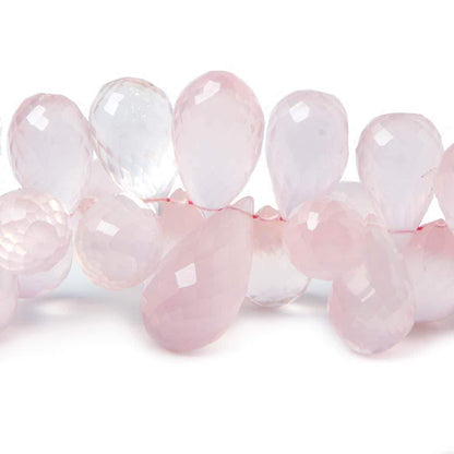 11x7-19x9mm Rose Quartz faceted tear drops 8.5 inch 77 pieces