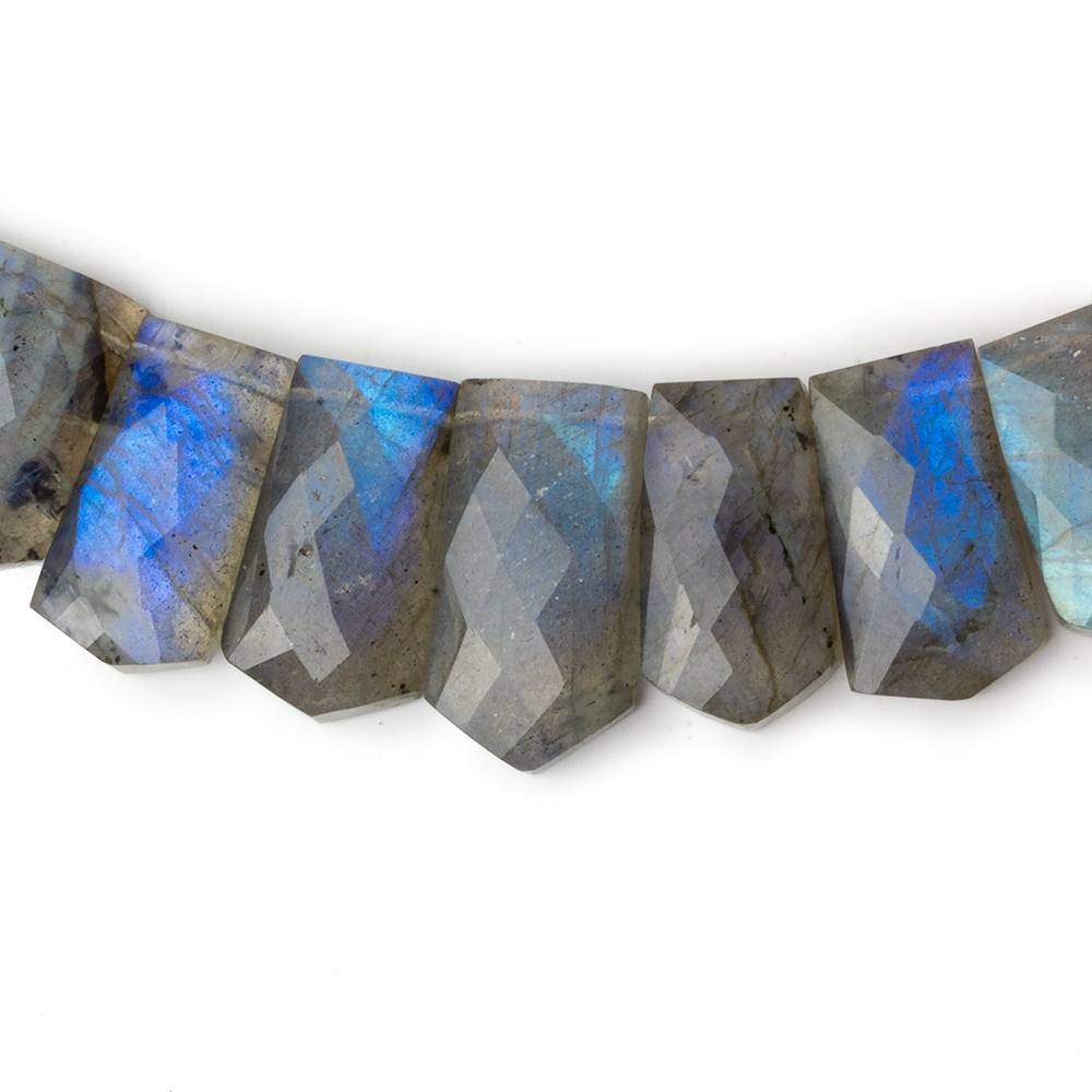 11x7-23x12mm Labradorite double drilled faceted fancy shape collar 40 beads