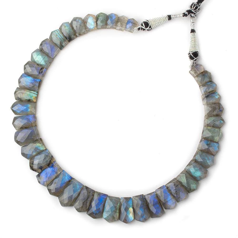 11x7-23x12mm Labradorite double drilled faceted fancy shape collar 40 beads