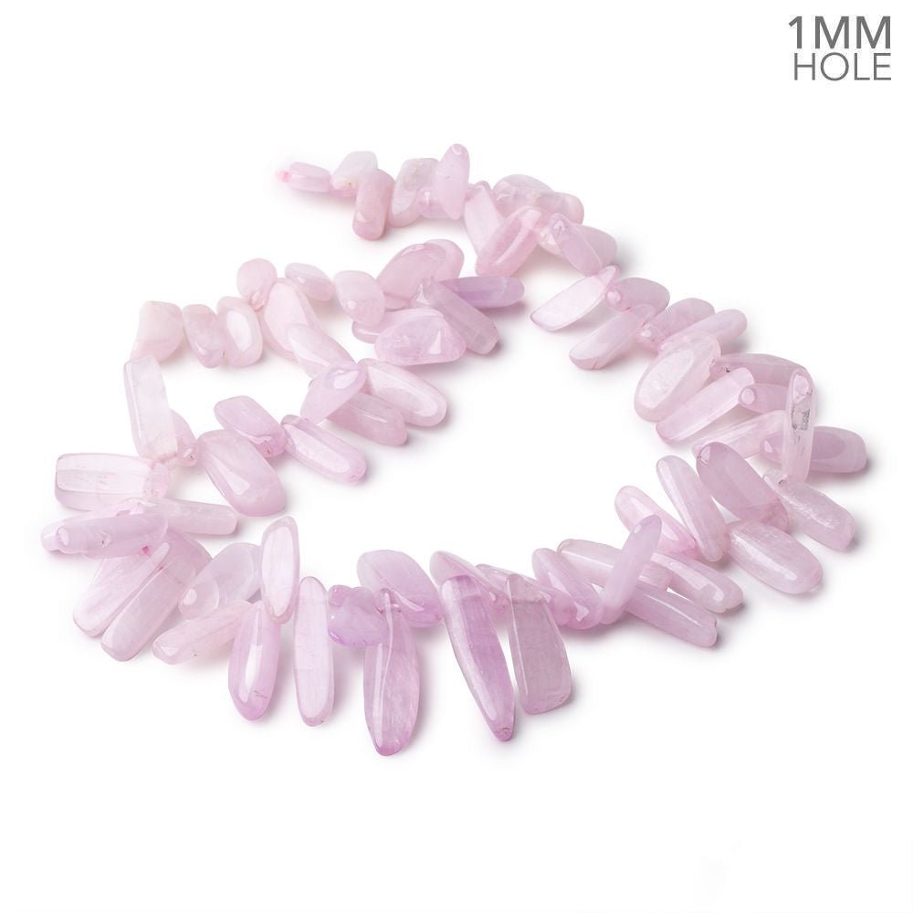 11x7-26x6mm Kunzite Top Drilled Plain Nuggets 16 inch 76 Beads 1mm Hole