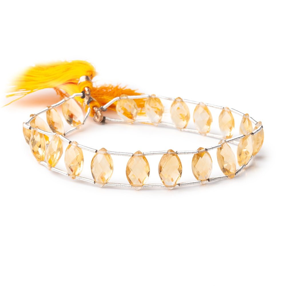 11x7mm Citrine Double Drilled Marquise Beads 7.5 inch 20 pieces AAA