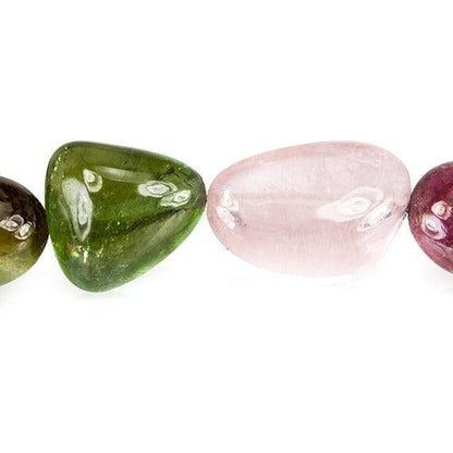 11x7x4-15x8x7mm Multi color Tourmaline Plain Nuggets 33 pcs