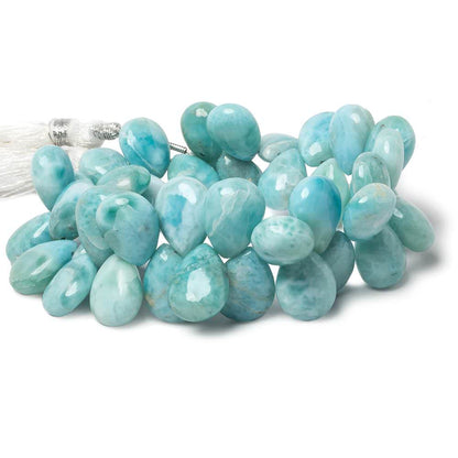 11x8-13x10mm Larimar plain pear beads 6.5 inch 41 pieces AA Grade