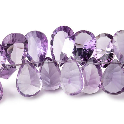11x8-13x9mm Amethyst Pavilion Faceted Pear Beads 8 inch 54 pieces AAA