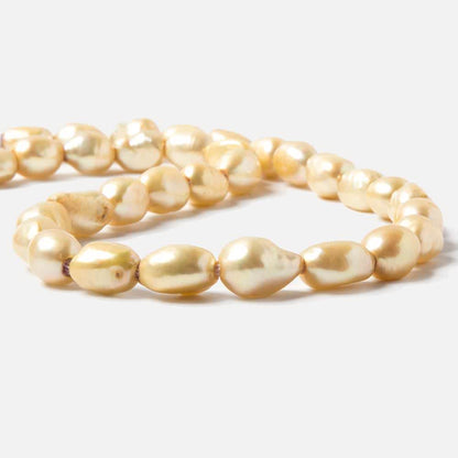 11x8-14.5x10mm Buttercream Yellow Baroque 2.5mm large hole Pearls 15 in. 32 pcs