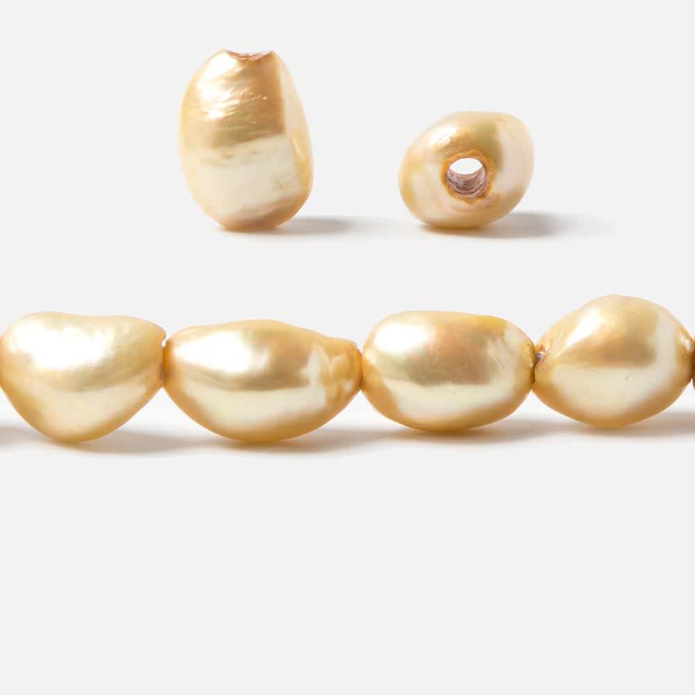 11x8-14.5x10mm Buttercream Yellow Baroque 2.5mm large hole Pearls 15 in. 32 pcs