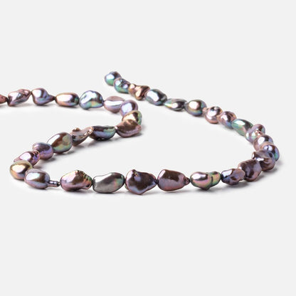 11x8-14x7mm Peacock Keshi Straight Drilled Freshwater Pearls 16 inch 28 Beads