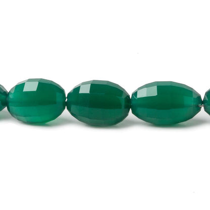 11x8-14x8mm Green Onyx checkerboard faceted ovals 16 inch 34 beads