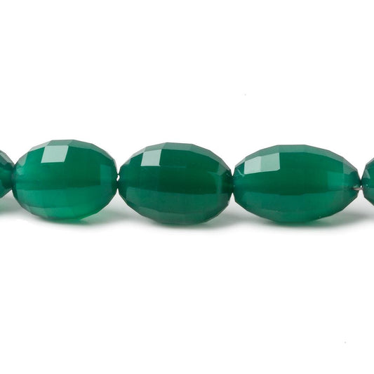 11x8-14x8mm Green Onyx checkerboard faceted ovals 16 inch 34 beads