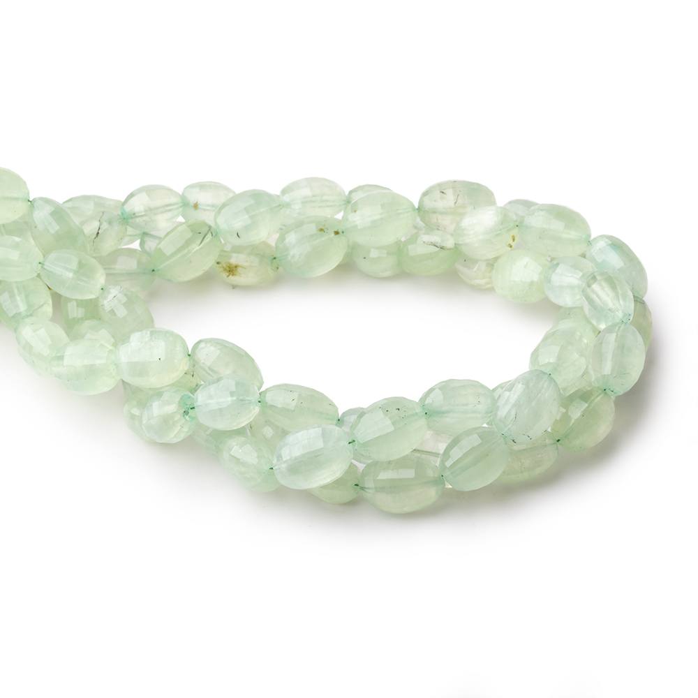 11x8-14x9mm Prehnite Faceted Oval Beads 14 inch 31 pieces