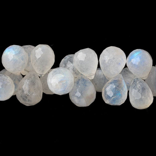 11x8-16x12mm Rainbow Moonstone Faceted Tear Drop Beads 8 inch 52 pcs A