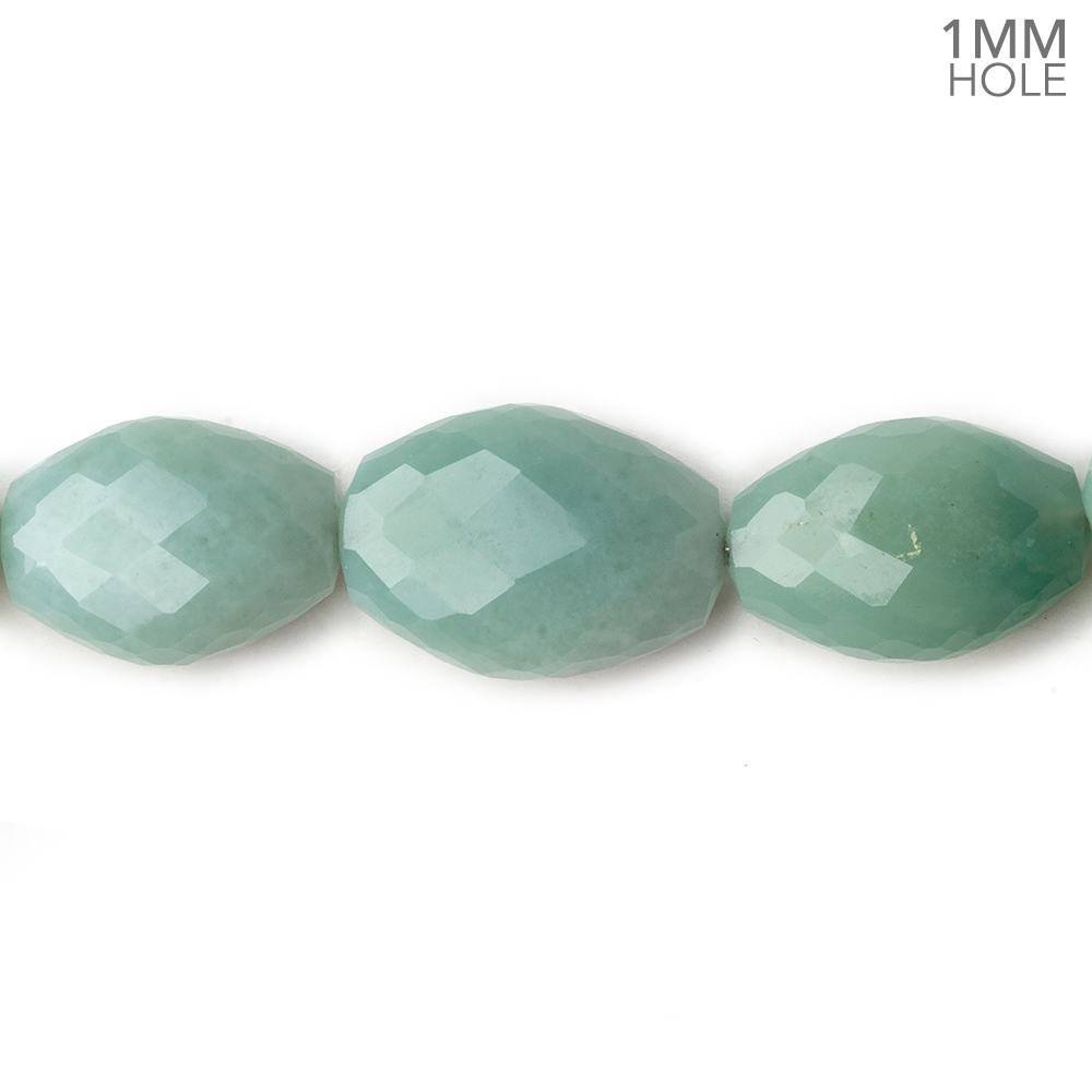 11x8-17x12mm Green Chalcedony faceted nugget 1mm large hole 18 inch 36 beads