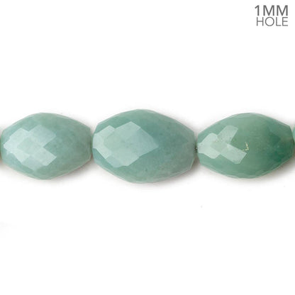 11x8-17x12mm Green Chalcedony faceted nugget 1mm large hole 18 inch 36 beads