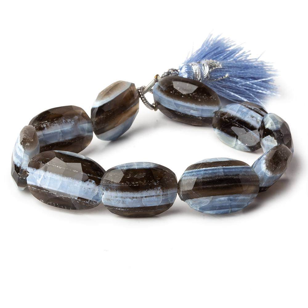 11x8-18x11mm Owyhee Natural Blue Opal faceted ovals 8 inch 10 beads