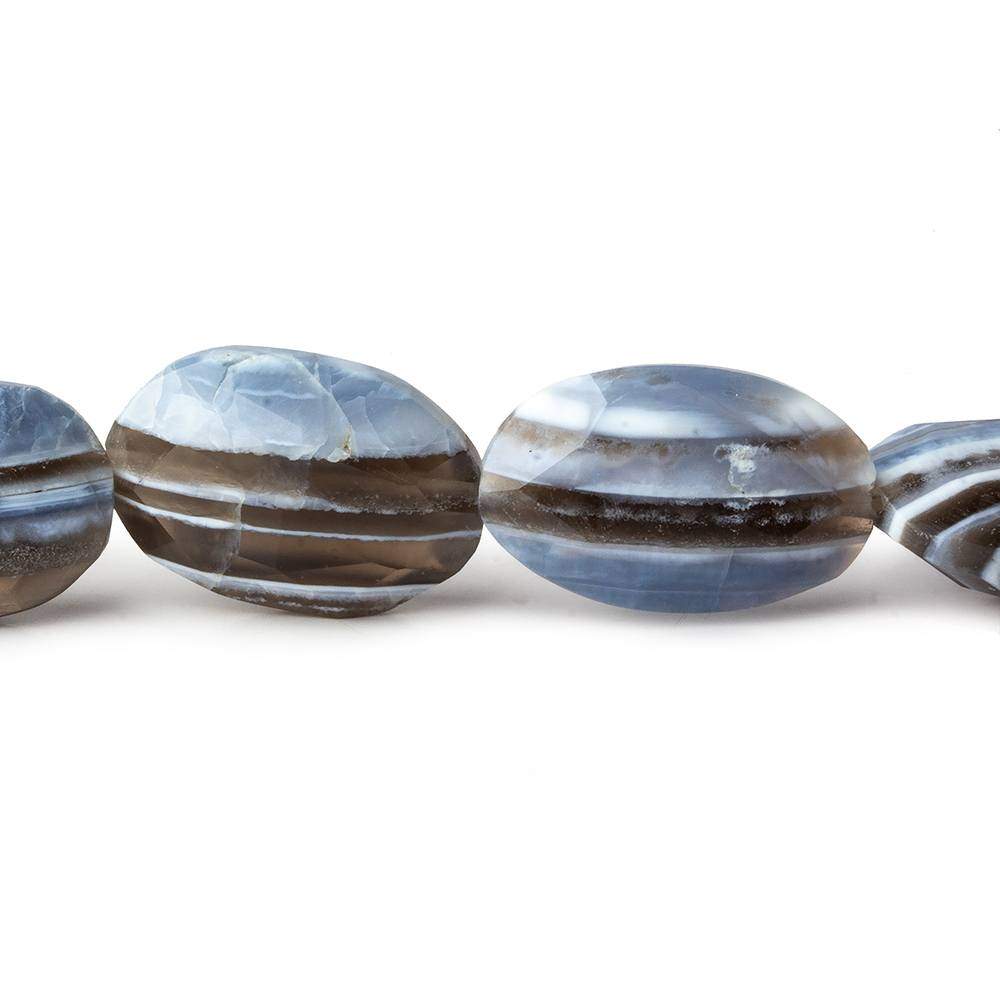 11x8-18x11mm Owyhee Natural Blue Opal faceted ovals 8 inch 10 beads