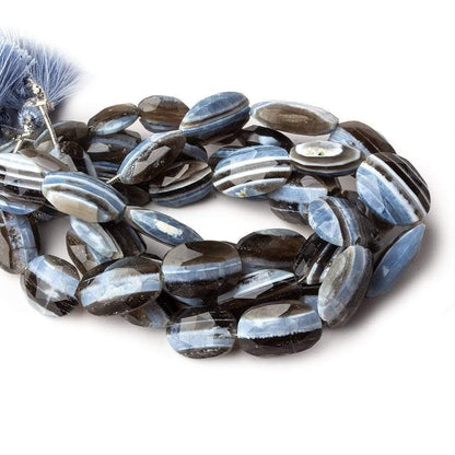 11x8-18x11mm Owyhee Natural Blue Opal faceted ovals 8 inch 10 beads