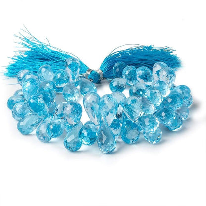 11x8-18x8mm Sky Blue Topaz faceted tear drop beads 8 inch 66 pieces AAA