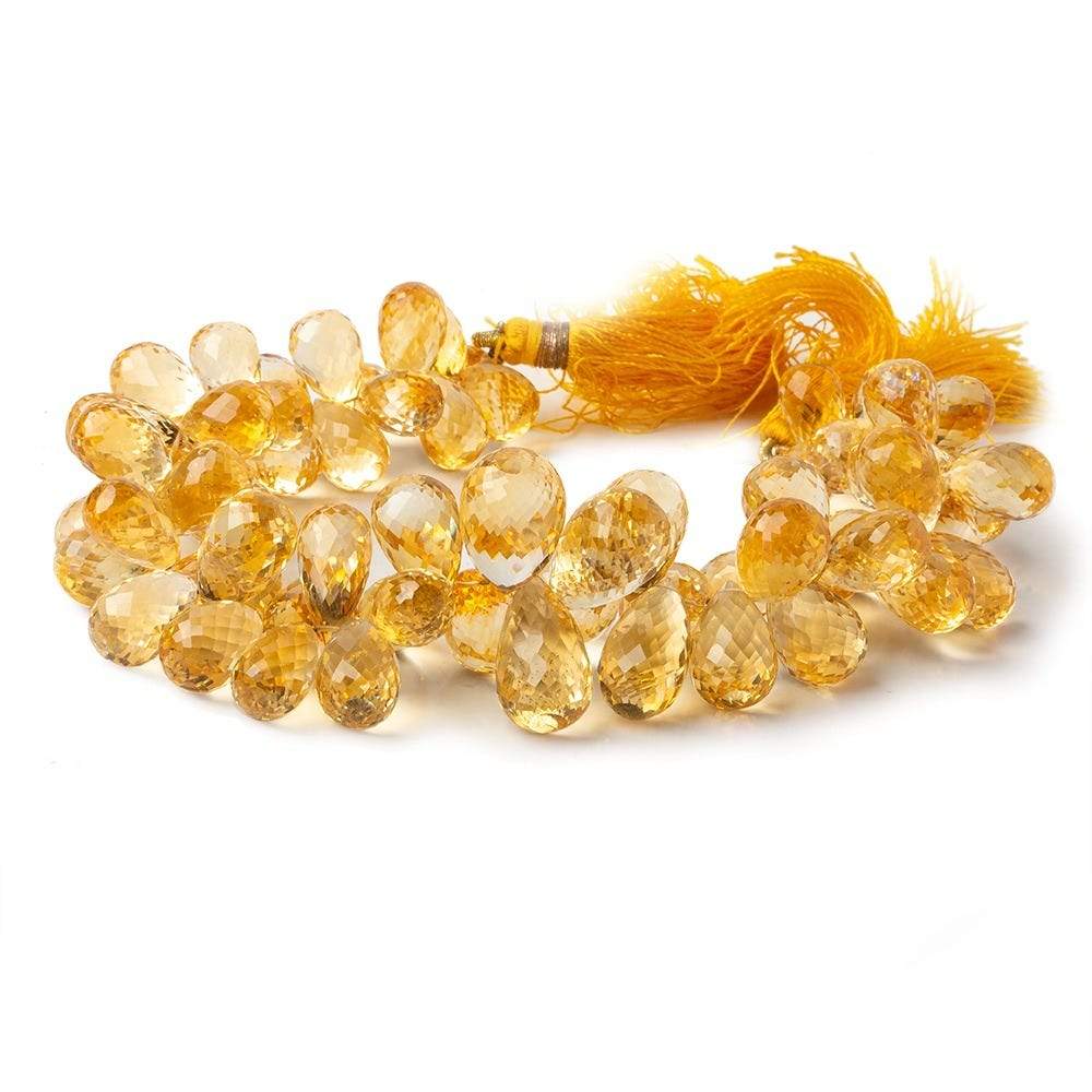 11x8-18x9mm Citrine Faceted Tear Drop Beads 8.5 inch 66 beads AAA Grade