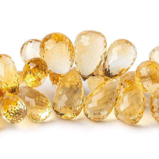 11x8-18x9mm Citrine Faceted Tear Drop Beads 8.5 inch 66 beads AAA Grade