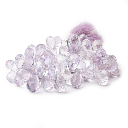 11x8-18x9mm Pink Amethyst Faceted Tear Drops 8 inch 56 Beads AAA