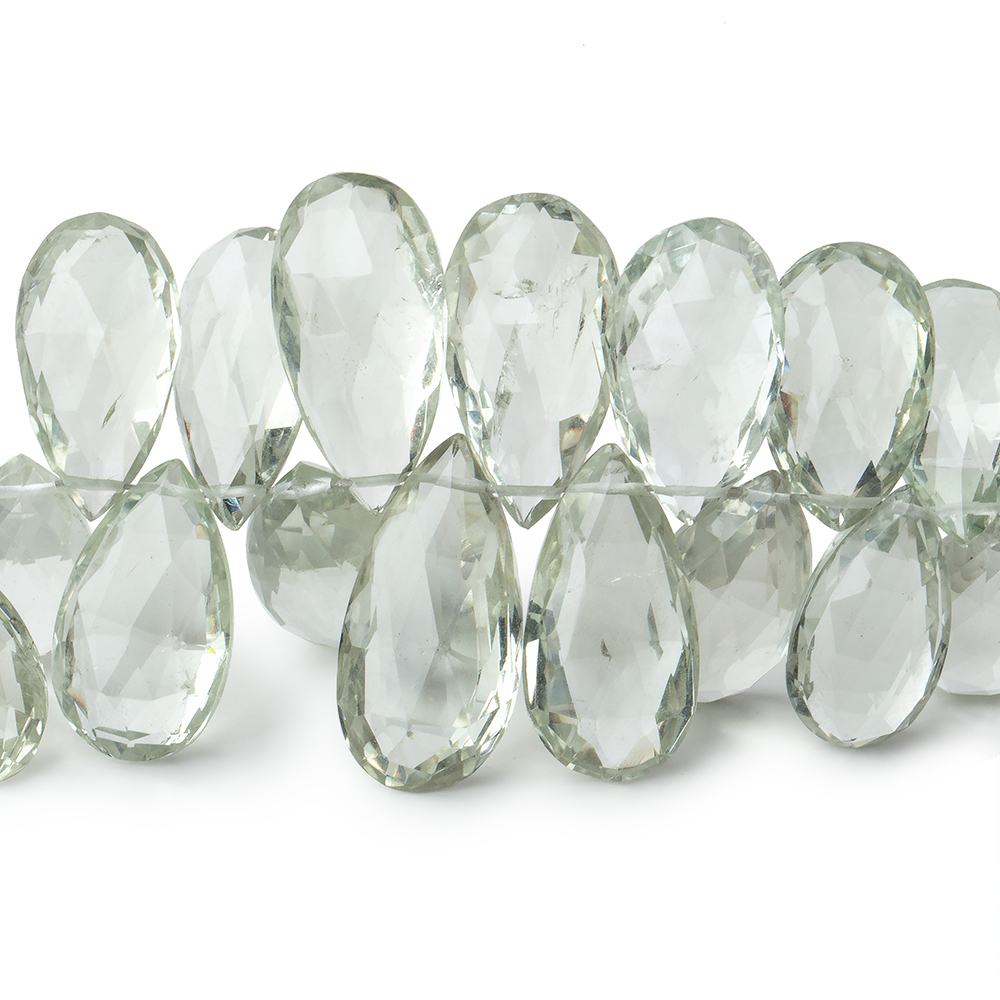 11x8-20x10mm Prasiolite Faceted Pear Beads 8 inch 50 pieces AAA